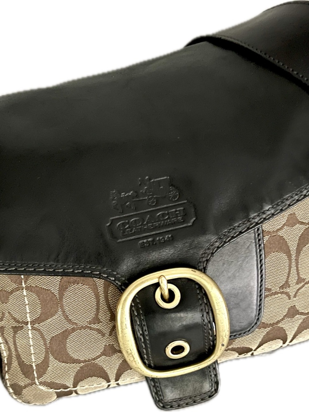 Coach Bleecker Legacy Signature Jacquard &  Leather Crossbody - Picture 2 of 15